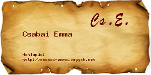 Csabai Emma névjegykártya
