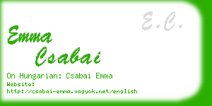 emma csabai business card